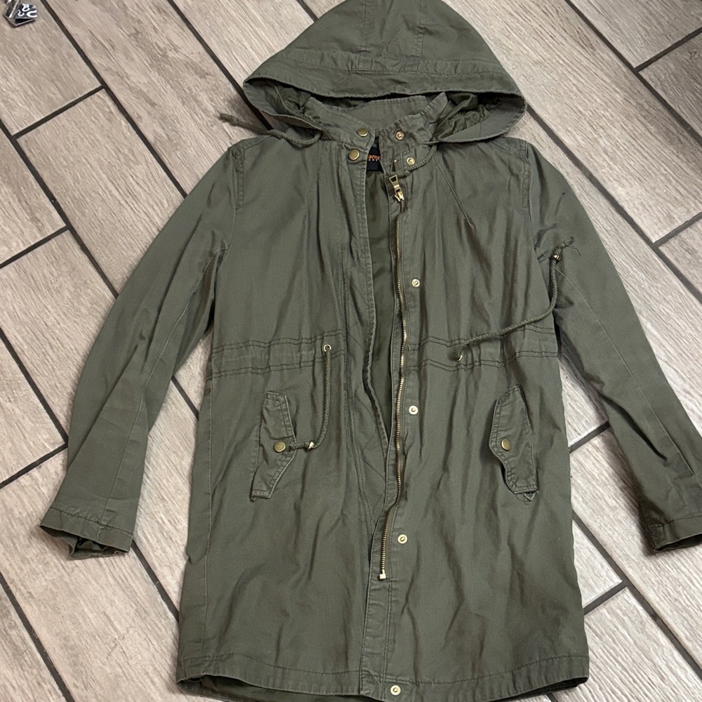 Olive Hooded Parka Jacket